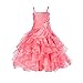 ekidsbridal Elegant Stunning Rhinestone Organza Pleated Ruffled Flower Girl Dress Wedding 164s