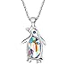 NEOGLORY Jewelry Aurora Borealis Crystal Penguin Birthstone Pendant Necklace Women Jewelry