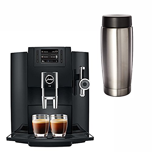 Jura 15109 Automatic Coffee Machine E8, Black with Jura 65381 Stainless-Steel 20-Ounce Milk Container with Lid