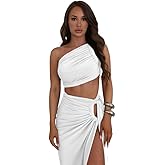 Women's 2 Piece Dress Sexy Y2k Strapless Crop Top High Slit Skirt Bodycon Maxi Long Skirt Suit Night Out Dress Sets