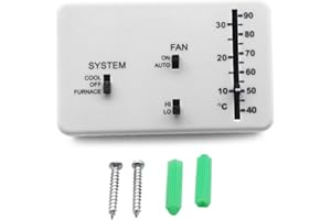 MADAT 3106995.032 RV Thermostat Heat/Cool Fit for Dometic (Cool Only/Furnace) 12V DC RV Analog Thermostat Replacement White