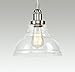 EUL Industrial Island Lighting Vintage Pendant Lamp with Clear Glass Shades Brushed Nickel-3 Light