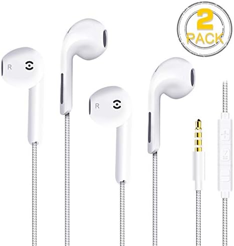 Honway Earphones,2Pack Premium Earphones/Headphones/Earbuds with Stereo Mic&Remote Control for Phone and More Android