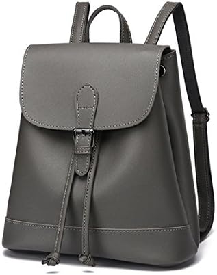 Huabor Fashion School Leather Backpack Shoulder Bag Mini Backpack for Women &amp; Girls (Gray)