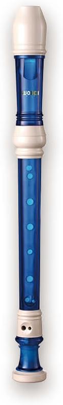 Woodi Soprano Recorder WRS-228BM Translucent Blue & Ivory White 3-Piece Baroque Fingering