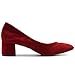 Ollio Women's Shoe Stretch Faux Suede Chunky Heel Pump