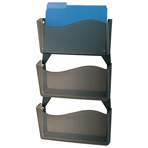 Officemate Unbreakable Wall Files, Letter/A4 Size with Hanger Set, Smoke, 3 Pack, (21611)