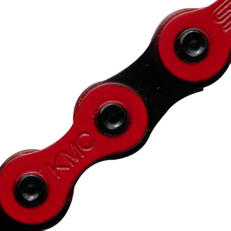 red and black bike chain