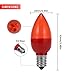 JandCase Red LED Light Bulb, C7 LED Bulb, 2 watt, E12 Candelabra Base,Transparent Night Light,Tiny Bulbs for Holiday Decoration, Christmas Strings, Salt Lamp, Porch, 4 Pack