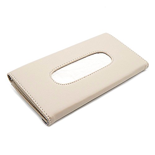 LOCEN Car Sun Visor Tissue Case Napkin Holder Clip Beige