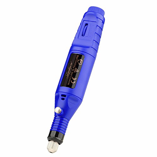 Zodaca Electric Nail Art Drill 6-Bits Set Pen Shape Manicure Pedicure Tools Machine, Blue