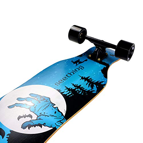 DINBIN 41 Inch Drop Through 8 Ply Maple Complete Longboards Skateboard