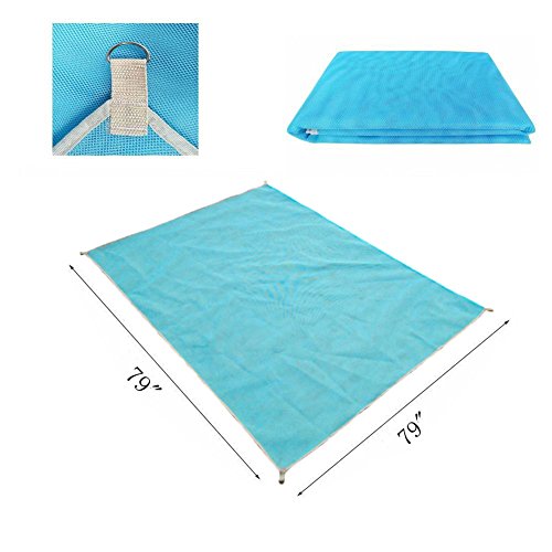 Sand Proof Blanket Sand Free Lightweight Compact Large Beach Towel Mat Fast Dry Waterproof Easy Clean Ultra Portable Blanket (Blue, 79"×79") - Thumbnail 5