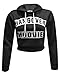 Womens Ladies Hangover Hoodie Print Pull Over Hoody Sweatshirt Crop Top (S/M(8-10), Black)