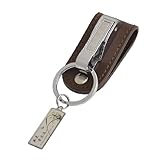 Split Ring Brown Faux Leather Key Holder Belt Keyring Keychain