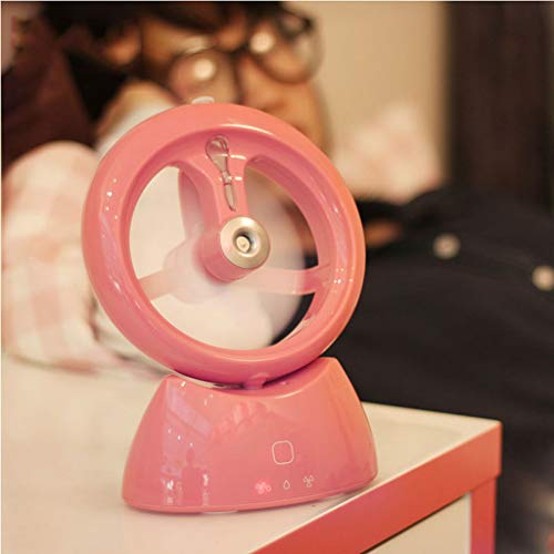 TTbuy Mini Portable Humidifier Handheld USB Mini Misting Cooling Spray Fan Handheld 3 Speeds Personal Desk Table Desktop Fan Outdoor For Office Room Outdoor Household Traveling (Red)