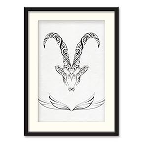 Black Paper Framed Canvas Wall Art for Living Room, Bedroom Black and White Beasts Canvas Prints for Home Decoration Ready to Hanging - 23x31 inches