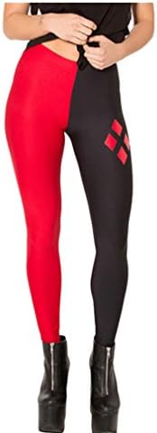 SUNY Women Harley Quinn 3D Print Casual Slacks Jeggings Pencil Legging M