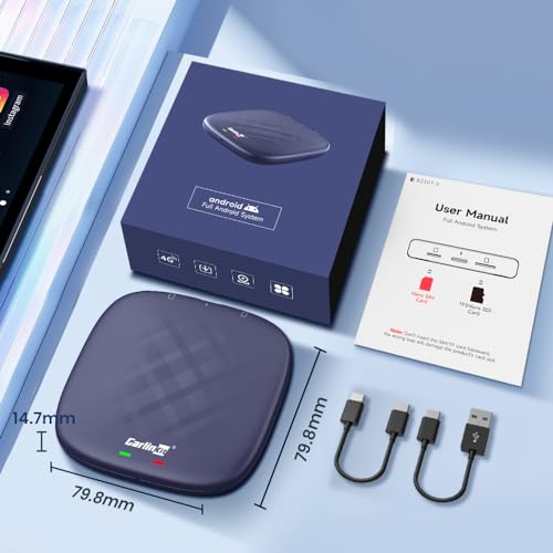 Carlinkit CarPlay Ai Box Android 13.0 System Wireless CarPlay Android Auto QCM6125 8-core 8GB+128GB, Multimedia Box Spotify/Netflix/YouTube Car Video, GPS+Glonass/Google Play Download Apps