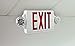 Lithonia Lighting Quantum LED Exit Sign/Emergency Light Combo, Exit Sign and Emergency Lights for Business, 2-Head Fixture, Red Letters, High Output Battery Backup, White (LHQM LED R HO M6)