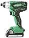 Hitachi WH18DGL 18-Volt 1/4-Inch Cordless Lithium Ion Impact Driver Kit (Lifetime Tool Waranty)