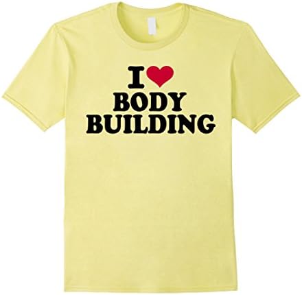Mens I love bodybuilding T-Shirt Large Lemon