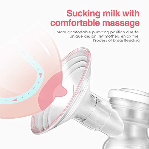 COCOBELA Double Electric Breast Pump, Portable Pain Free Breastfeeding with 16 Adjustable Strong Suction Power,Ultra-Quiet Memory Function, LED Touchable Screen and Breast Massage