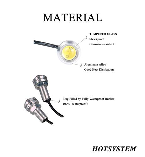 HOTSYSTEM High Power White 9w LED Eagle Eye Bumper Motorcycle Light Tail Light Backup Light for Car Motor 6pcs - Thumbnail 4