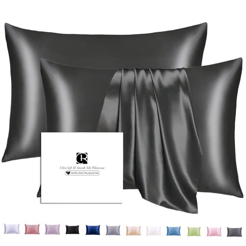 Ravmix Seidenkissenbezug 40x80 Maulbeerseide, für Haar & Haut, Schwarz