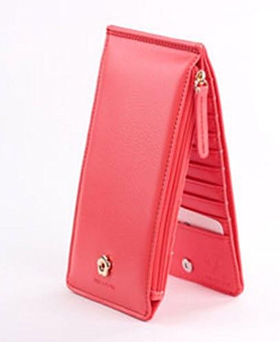 edfamily Womens Bifold Multi Card Case Thin Wallet with Zipper Pocket (Watermelon Red)