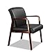 Alera ALE Reception Lounge Series Guest Chair, Cherry/Black Leather