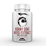 Horny Goat Weed Extract with Maca Root 1098mg 90 Capsules - Natural Energy and Libido Booster for Men and Women, Increased Performance and Desire, Yohimbe Bark and Ginseng Herbal Powder, Made in USA