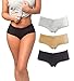 Womens Boyshort Panties with Lace Bottom (3-Pack) (Medium, Assorted)