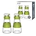 MR.SIGA zova Clear Glass Cruet Bottle with Double Pour Spout and Lid for Kitchen, Restaurant, Set of 2, 7.5 oz/220 ml