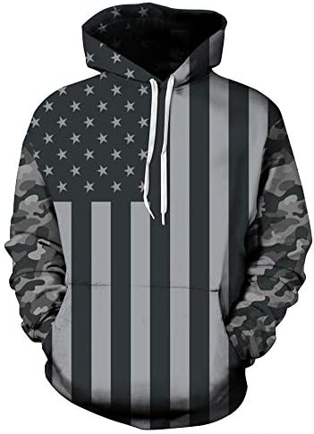 Flag Design Fashion Hoodies-Size M