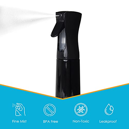 Houseables Mister Spray Bottles, Continuous Sprayer Bottle for Hair, 3