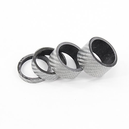 QILEFU 4pc Bike Bicycle Full Carbon Headset Spacer 1-1/8" 20 15 10 5mm (sliver)