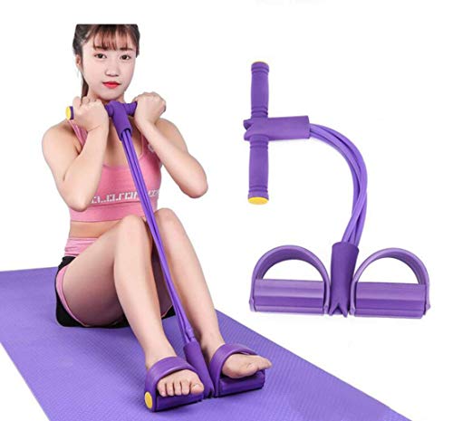 IBLUELOVER-Pedal-Leg-Puller-4-Tube-Latex-Sit-up-Bodybuilding-Expander-Elastic-Pull-Rope-Yoga-Fitness-Training-Equipment-Stretching-Slimming-Resistance-Straps-for-Abdomen-Waist-Arm