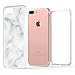 iPhone 7 Plus Marble Case, True Color White Marble Printed Effect [Stone Texture Collection] Slim Hybrid Hard Back + Soft TPU Bumper Protective Durable [True Impact Series]