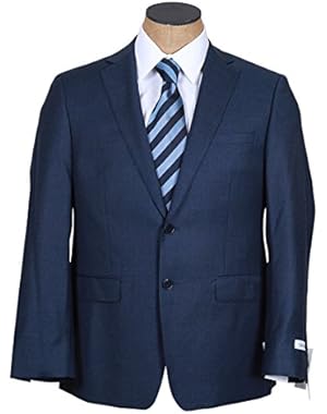 Calvin Klein Mens Blue Flannel Extreme Slim Fit Wool Suit