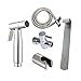 Stainless Steel Hand Held Bidet Sprayer Set with T-Adapter Valve Hose and Bracket Holder Toilet Attachment, Brushed Nickel