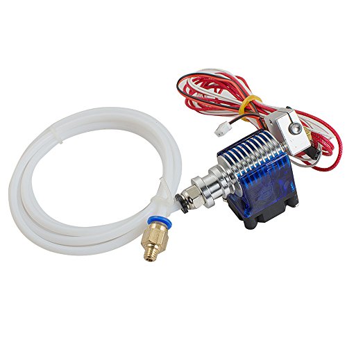 Zorvo 3d Printer Hot End Metal V6 J-Head Hotend Extruder for RepRap 3d Printer Extruder Parts1.75mm Filament, Direct Feed or Bowden 0.4mm Nozzle, 12V fan, and 3ft PTFE Bowden Tube