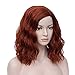 Black Widow Wig for Women - Bob Wigs Human Hair Short Curly Avengers Black Widow Cosplay Costume for Lady Brown