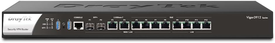 DrayTek Vigor 3912 12.5Gb Enterprise VPN Router Multi WAN Load Balancing