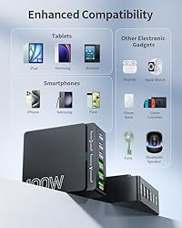 USB C Charger Block Charging Station: 100W 6 Port