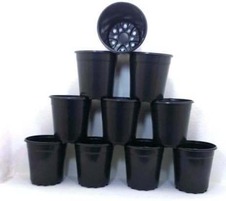Plastic Pots With Holes Nursery Plant Pot Black Container Lot of 10