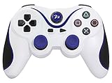 SZJJX Portable Rechargable Dualshock Full Vibration Feedback Wireless Bluetooth 6 Axis Game Controller Gamepad Consoles Joypad Joystick Control Pad for Sony Playstation III PS3-White/Blue