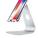 RAMPOW Aluminium Cell Phone Stand, (Silver) Charging Accessory Compatible Dock, Holder (Headphone Jack Supported) iPhone, iPad, Samsung Galaxy, Google Pixel and Android Smartphones