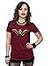 DC Comics Women's Wonder Woman Logo T-Shirt,Burgundy,X-Large