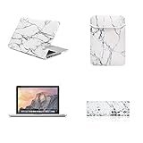 TOP CASE 4 in 1 Bundle - Marble Pattern Rubberized Hard Case Cover + Sleeve Bag + Keyboard Cover + Screen Protector for Old Generation Macbook Pro 13